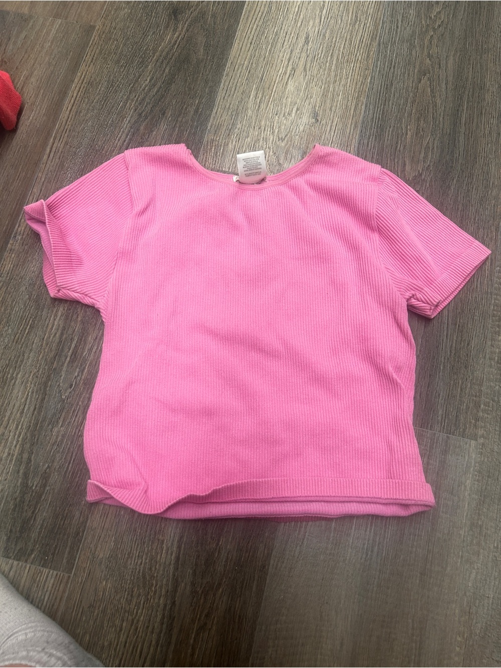 GB girls Pink Ribbed Short Sleeve Tee
